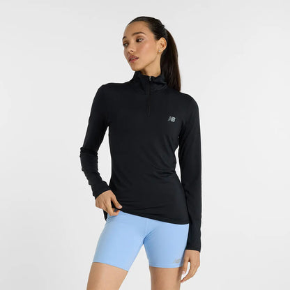 DAMEN SPORT T-SHIRT NEW BALANCE SPORT MIT VIERTELREISSVERSCHLUSS