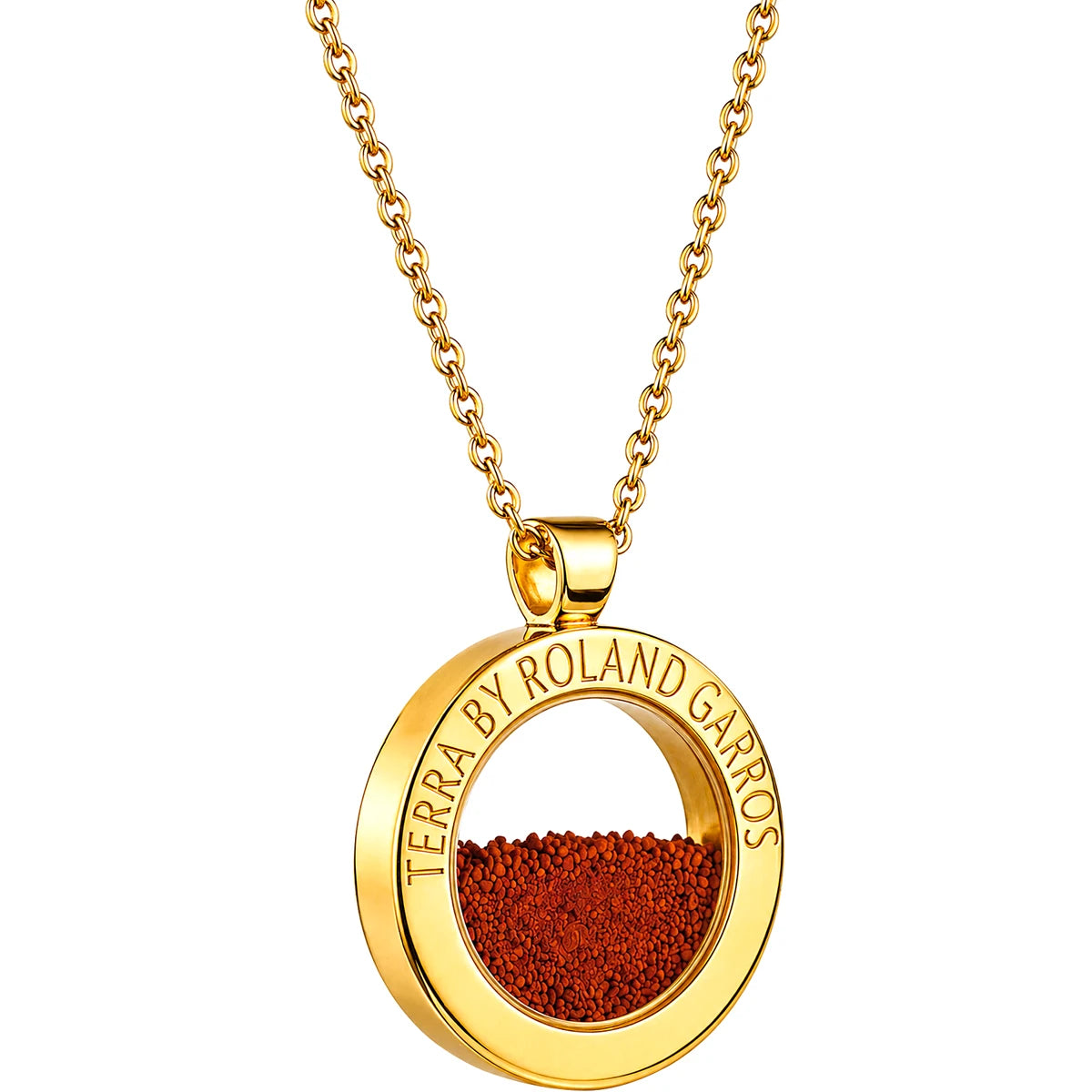 COLLIER ET MEDAILLE TERRA ACCESS ACIER DORE BRILLANT SANS PIERRE PETIT MODELE