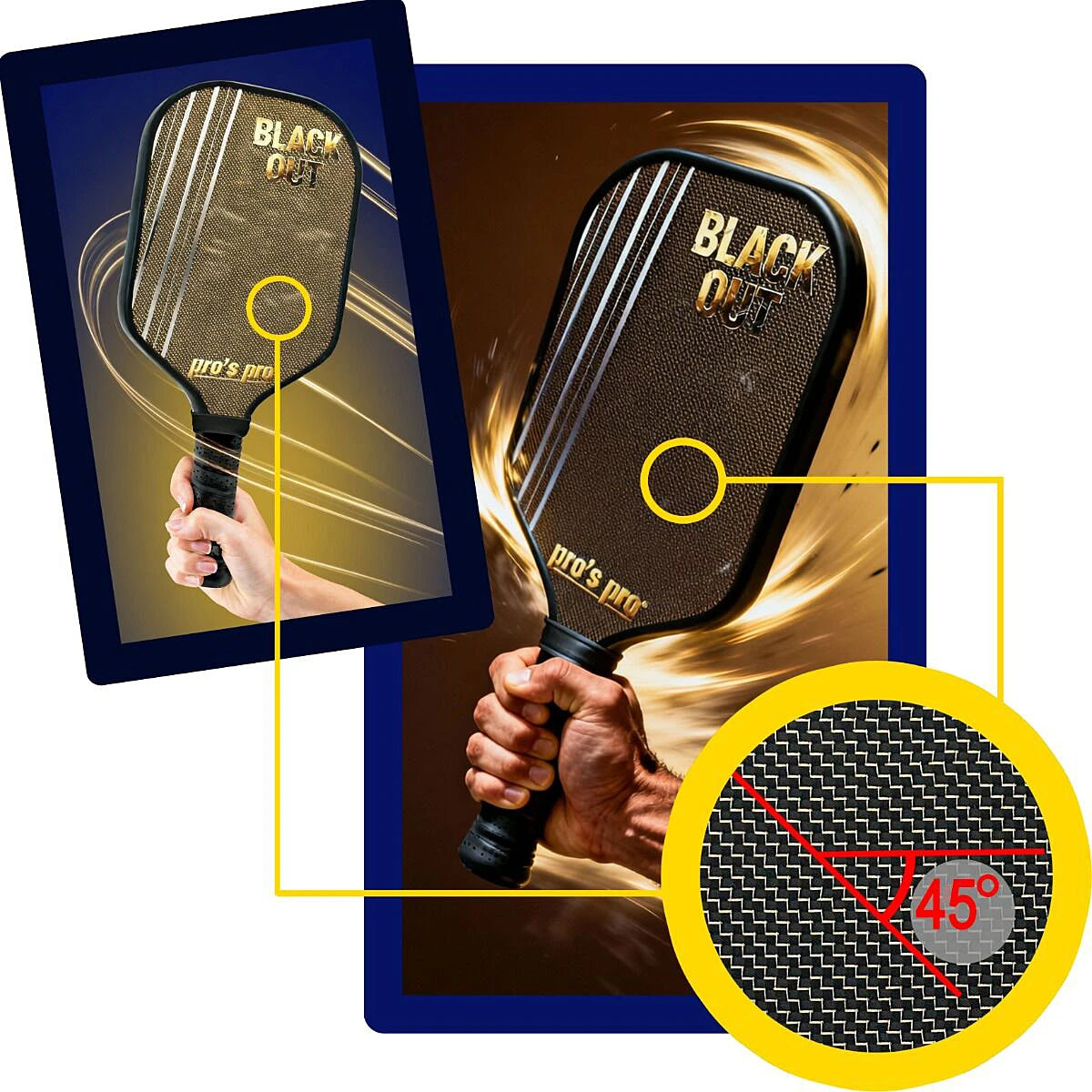 PRO'S PRO BLACKOUT PICKLEBALL-SCHLÄGER