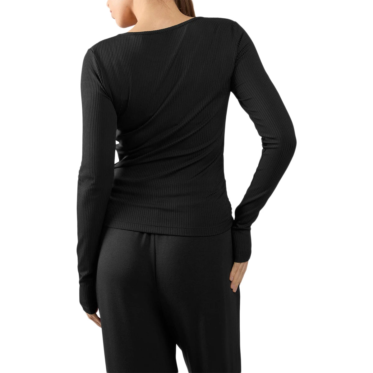 T-Shirt Manches Longues Reebok Femme Rib Ruched Long Sleeve Top