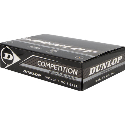 DUNLOP SQUASHBALL WETTKAMPF (EINFACHER GELBER PUNKT - DOSE MIT 12)