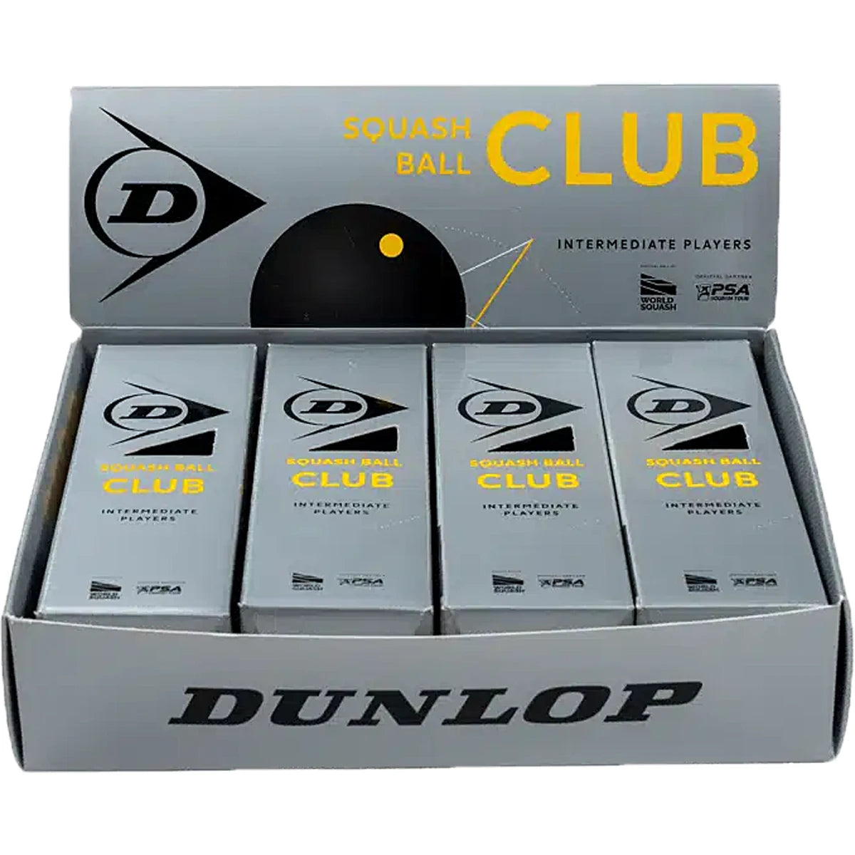 BALLES SQUASH DUNLOP CLUB (SIMPLE POINT JAUNE x12)