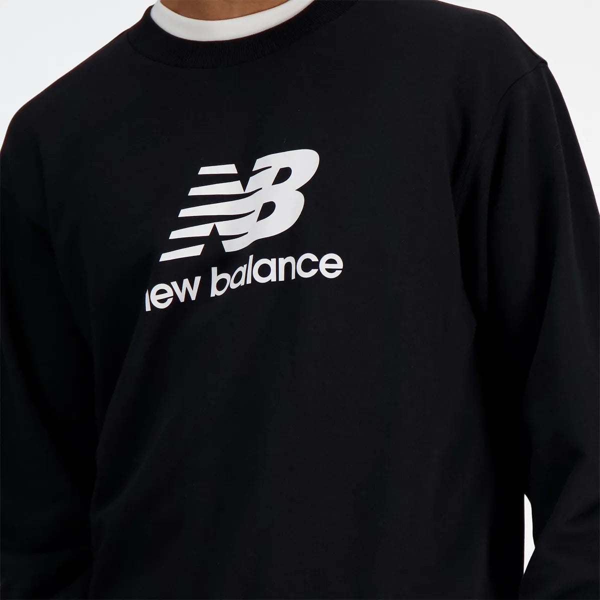 NEW BALANCE ESSENTIALS SWEATSHIRT AUS FRENCH TERRY MIT LOGO-RUNDHALSAUSSCHNITT