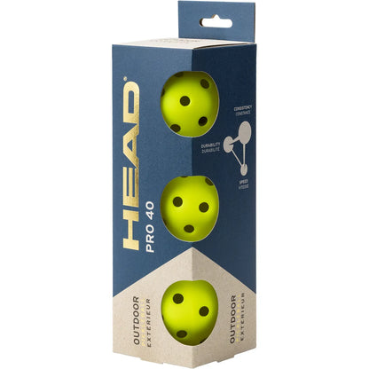 PACK MIT 3 HEAD PRO 40 PICKLEBALL-BÄLLEN
