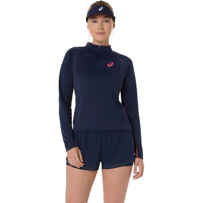 T-SHIRT ASICS FEMME PARIS MANCHES LONGUES 1/2 ZIP