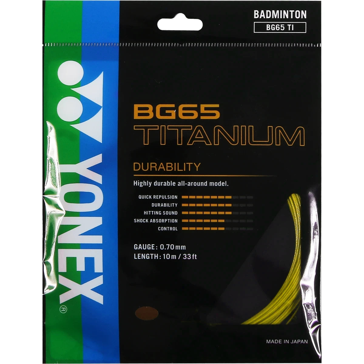 CORDAGE DE BADMINTON YONEX BG65TI (GARNITURE - 10M)