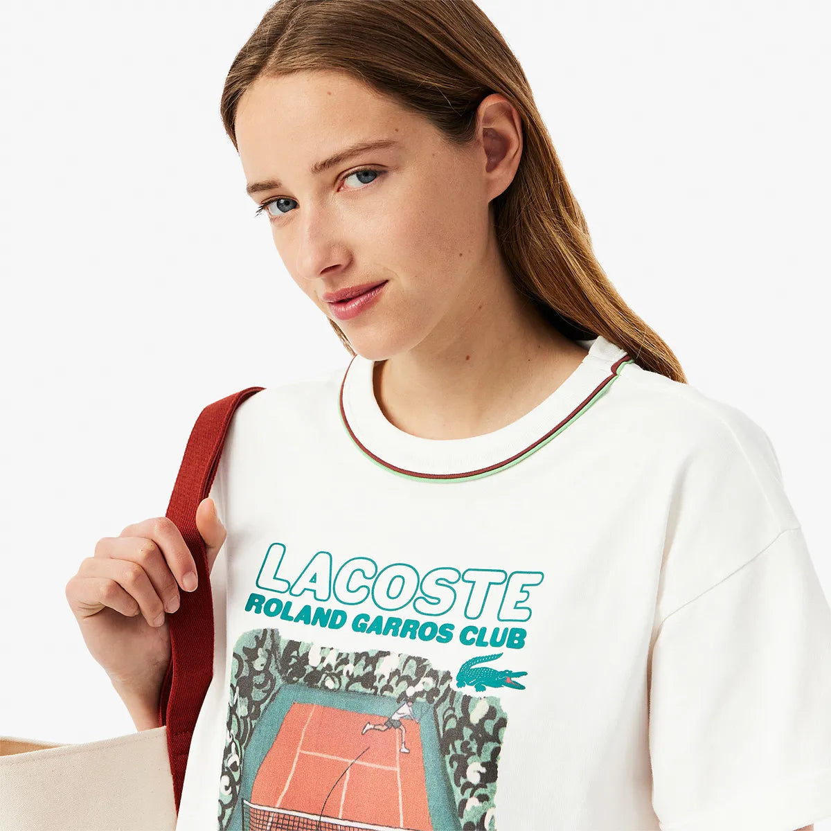 T-SHIRT LACOSTE FEMME ROLAND-GARROS CLUB