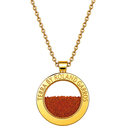 COLLIER ET MEDAILLE TERRA ACCESS ACIER DORE BRILLANT SANS PIERRE PETIT MODELE