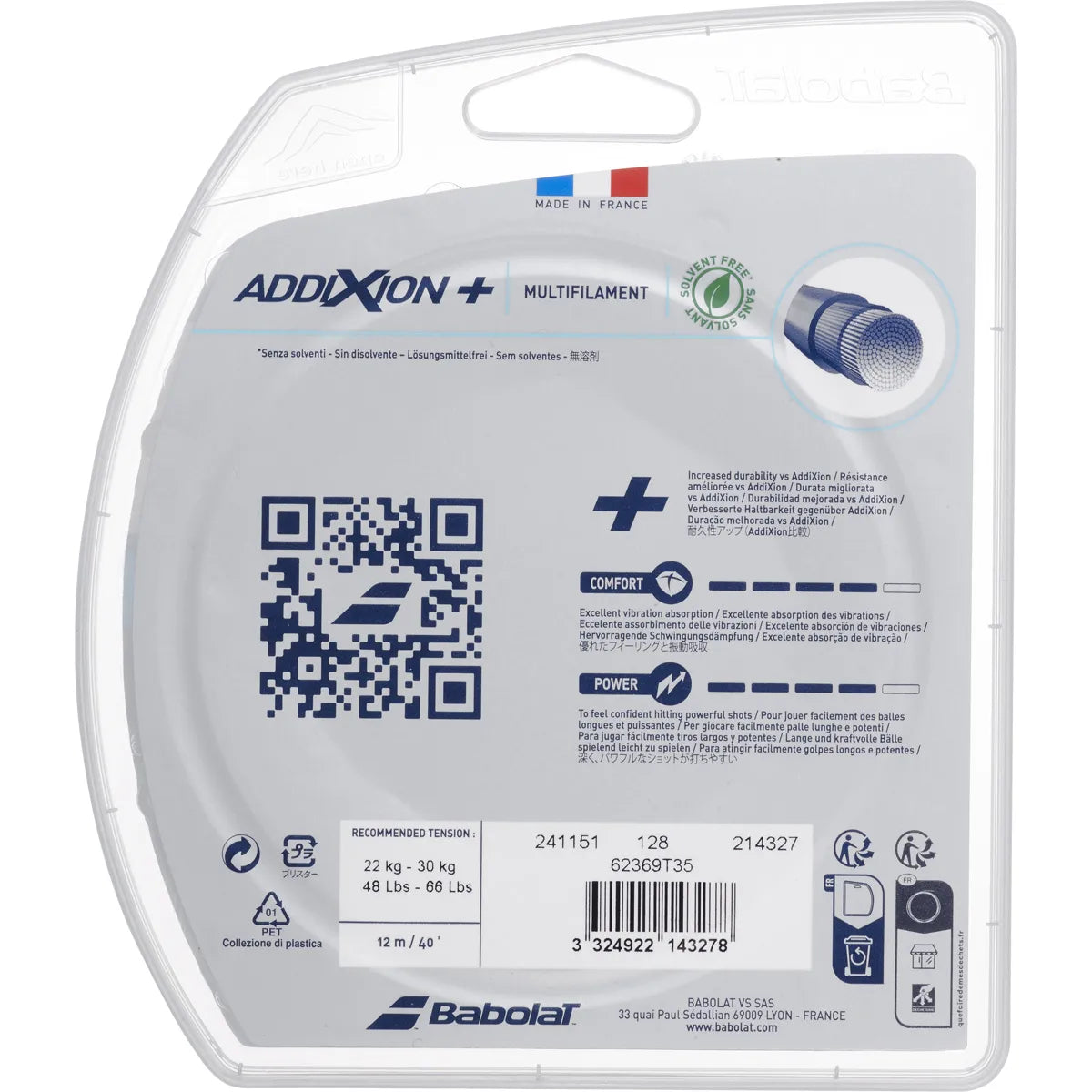 CORDAGE BABOLAT ADDIXION+ (12 METRES)
