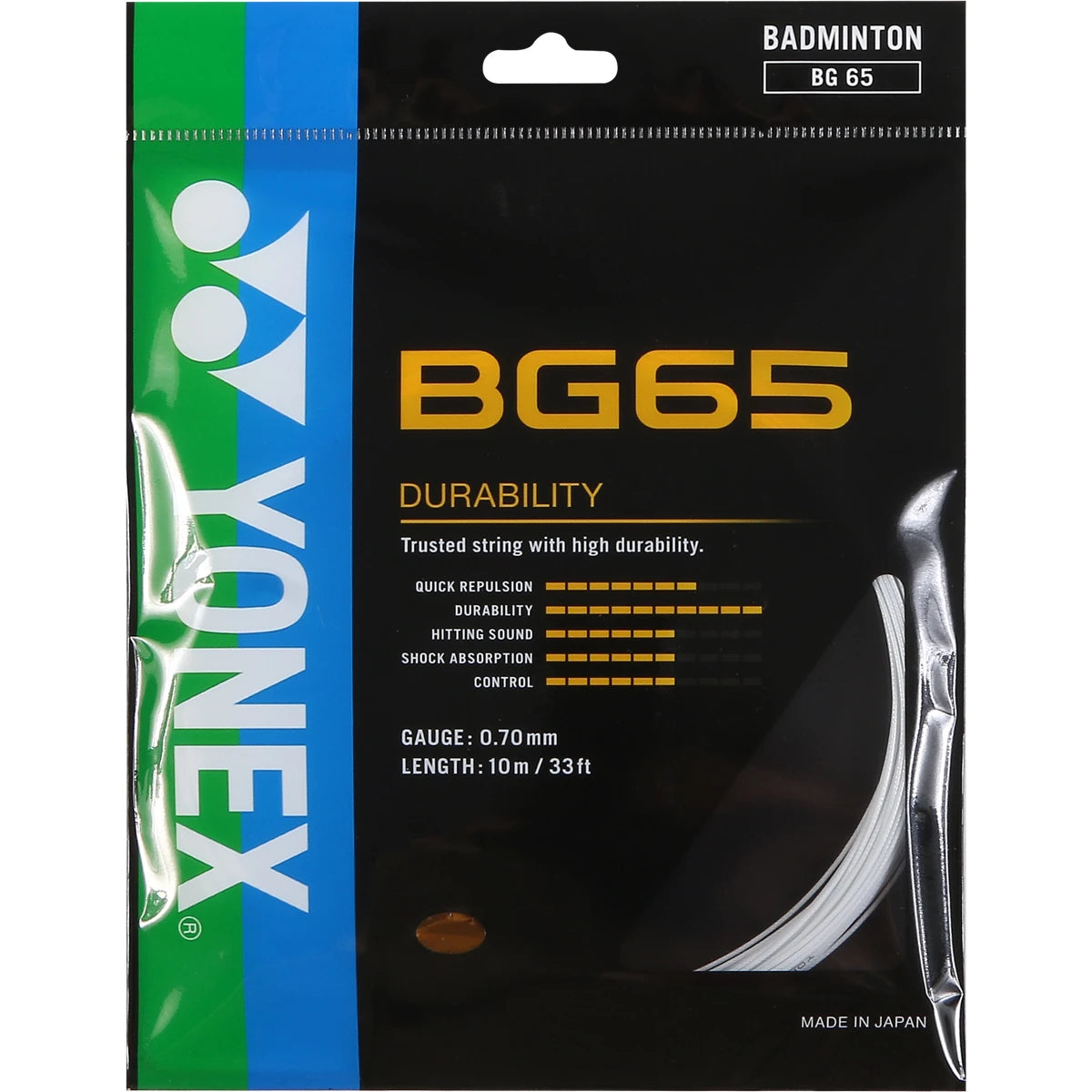 CORDAGE BADMINTON YONEX BG65 (10 METRES)