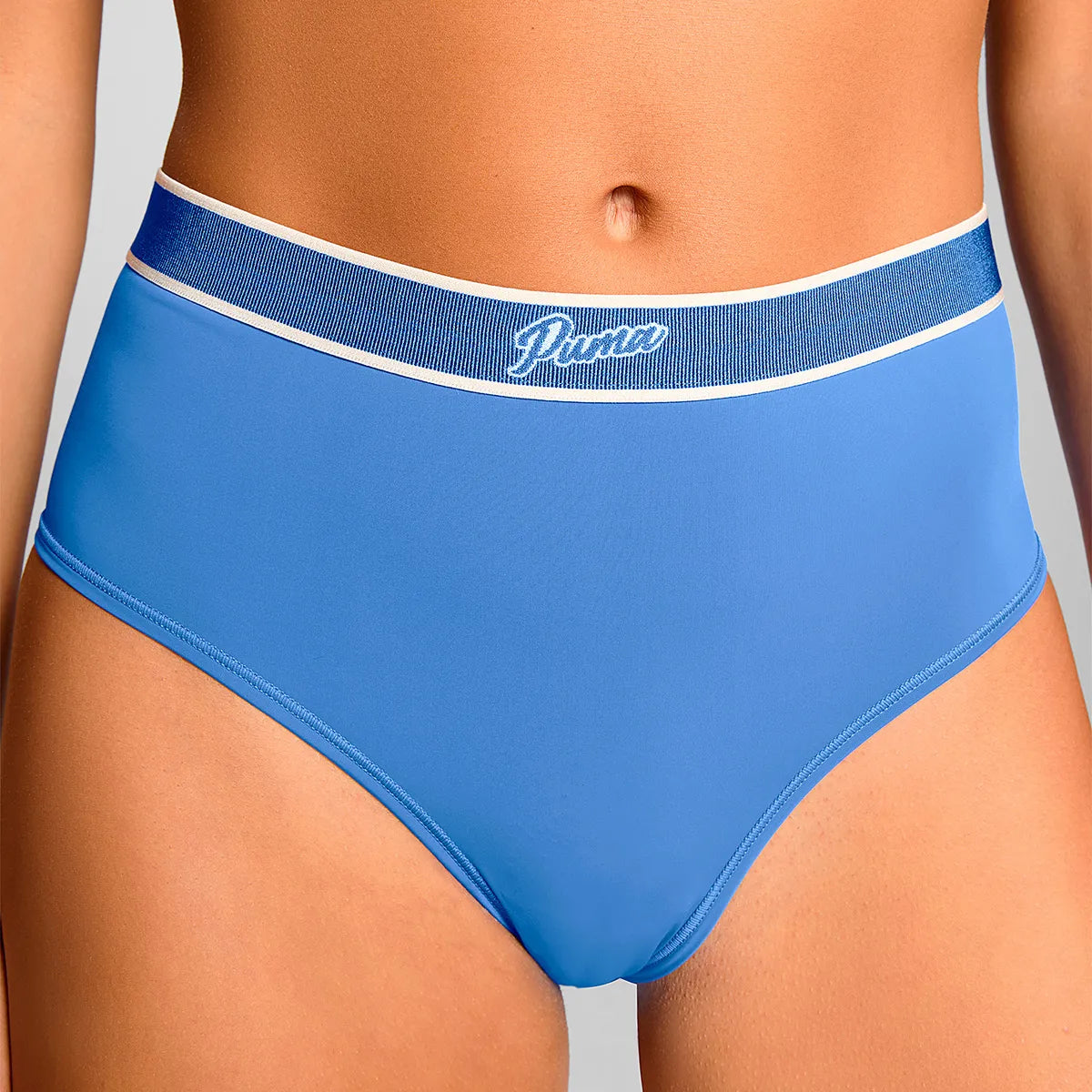 PUMA WOMEN'S HIGH-WAIST BRAZILIAN BRIEF MICROFIBRE