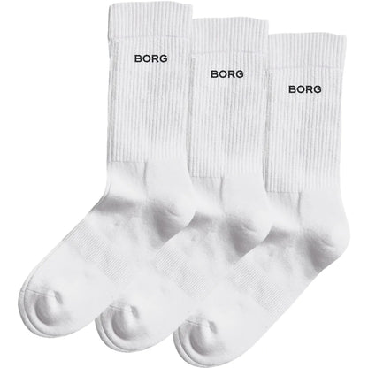 3 PAIRS OF BJORN BORG LOGO SIDE SOCKS (MID)