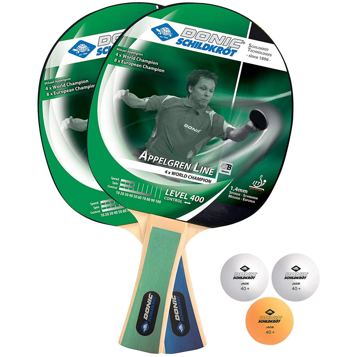 RAQUETTES TENNIS DE TABLE DONIC-SCHILDKROT APPELGREN 400 SET