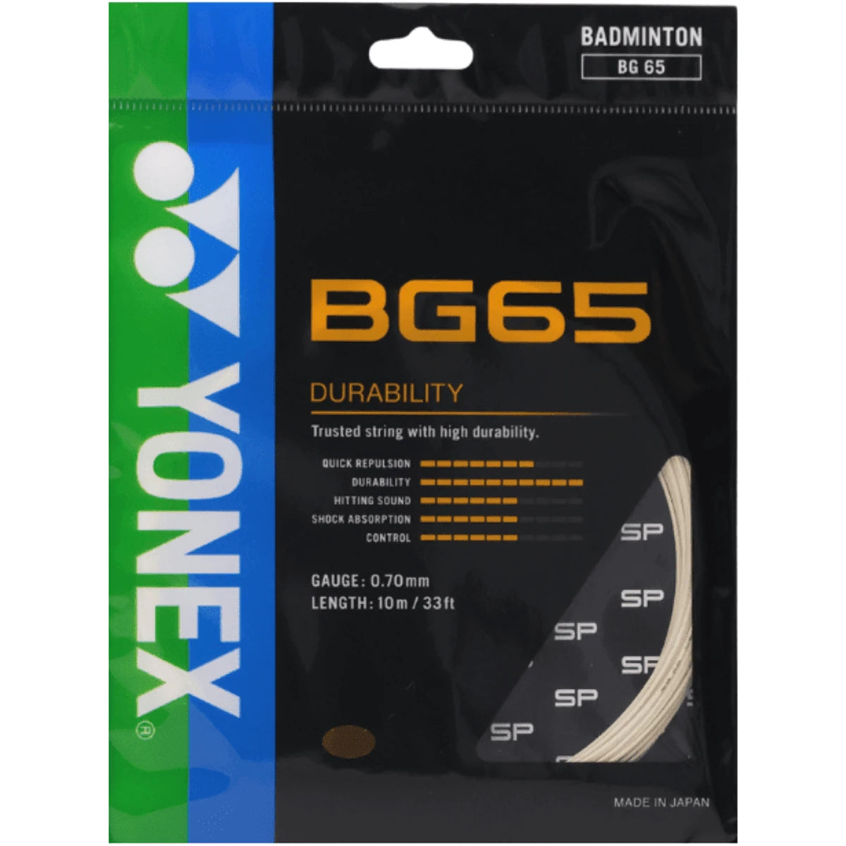 CORDAGE DE BADMINTON YONEX BG65 (GARNITURE - 10M)