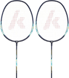 SET MIT 2 BADMINTONSCHLÄGERN KAWASAKI UP-0182 BLAU