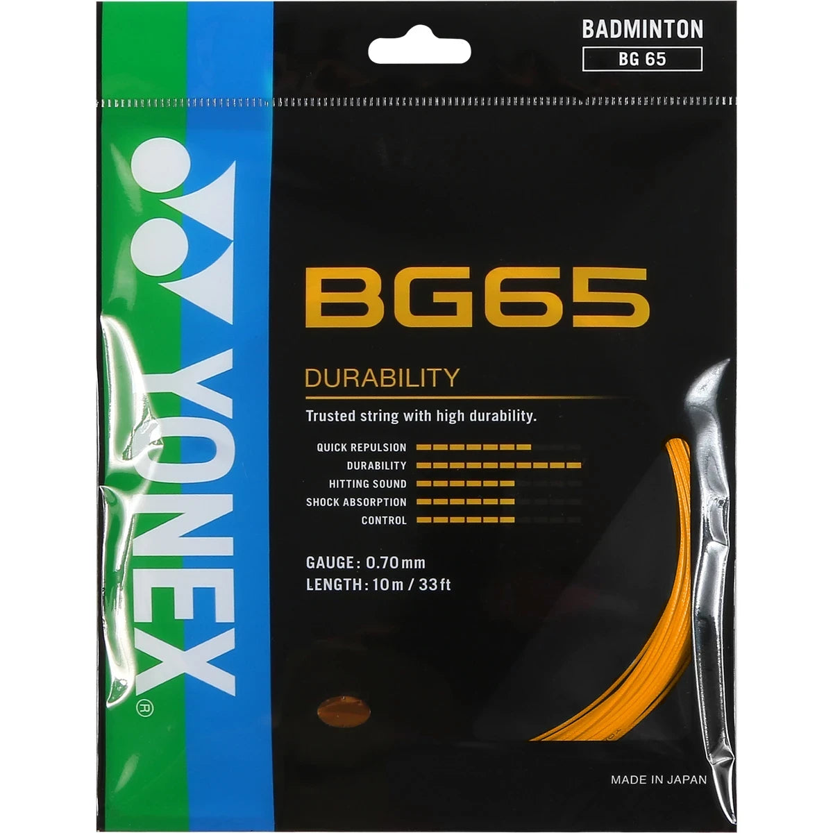 CORDAGE DE BADMINTON YONEX BG65 (GARNITURE - 10 M)