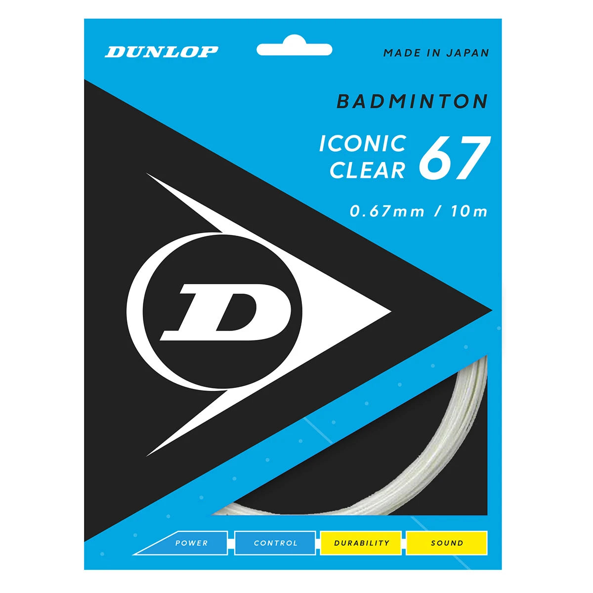 CORDAGE BADMINTON DUNLOP ICONIC CLEAR 67 (10 METRES)