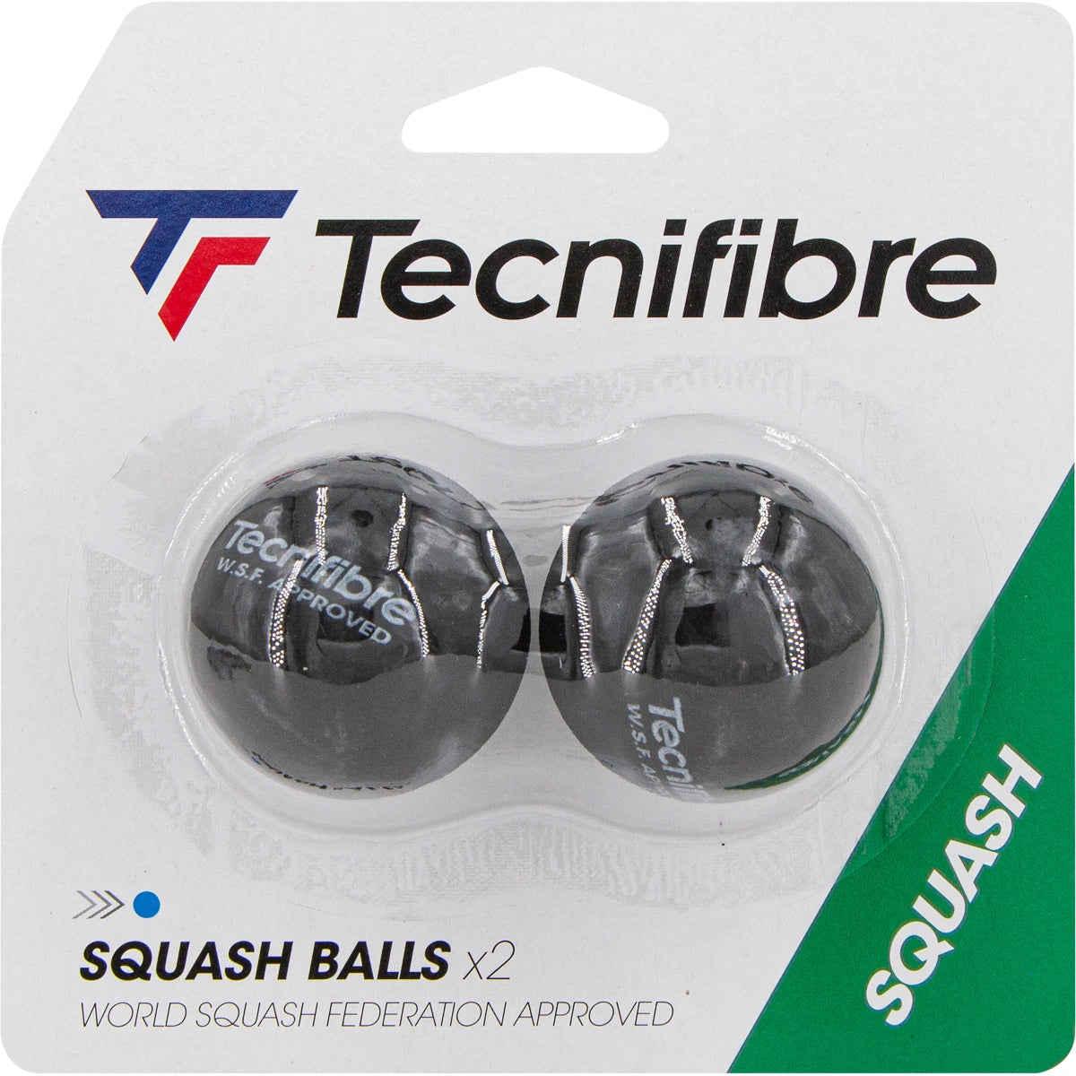 BALLES DE SQUASH TECNIFIBRE (X2 - SIMPLE POINT BLEU)