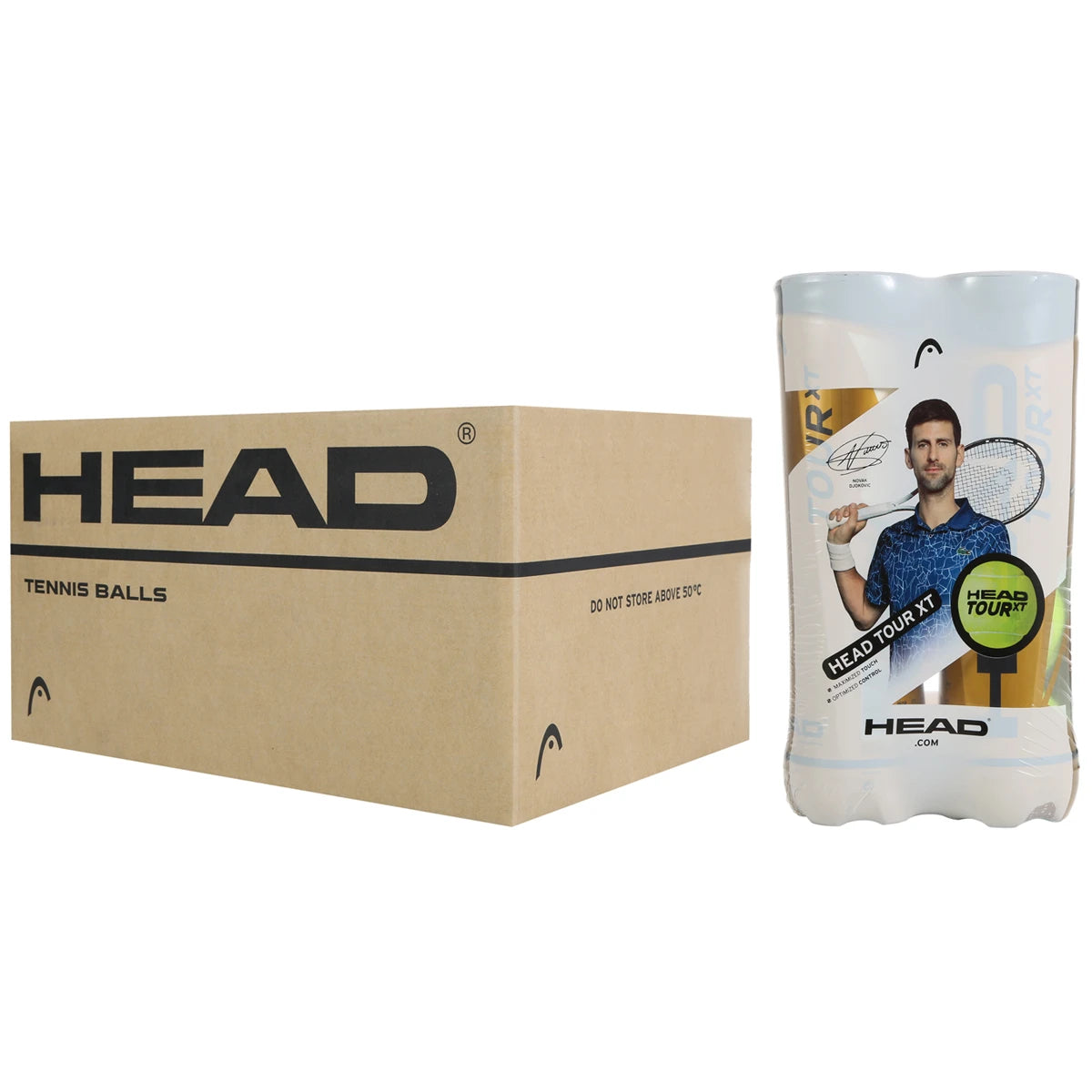KARTON MIT 18 ZWEIERPACKUNGEN VON 4 HEAD TOUR XT BÄLLEN