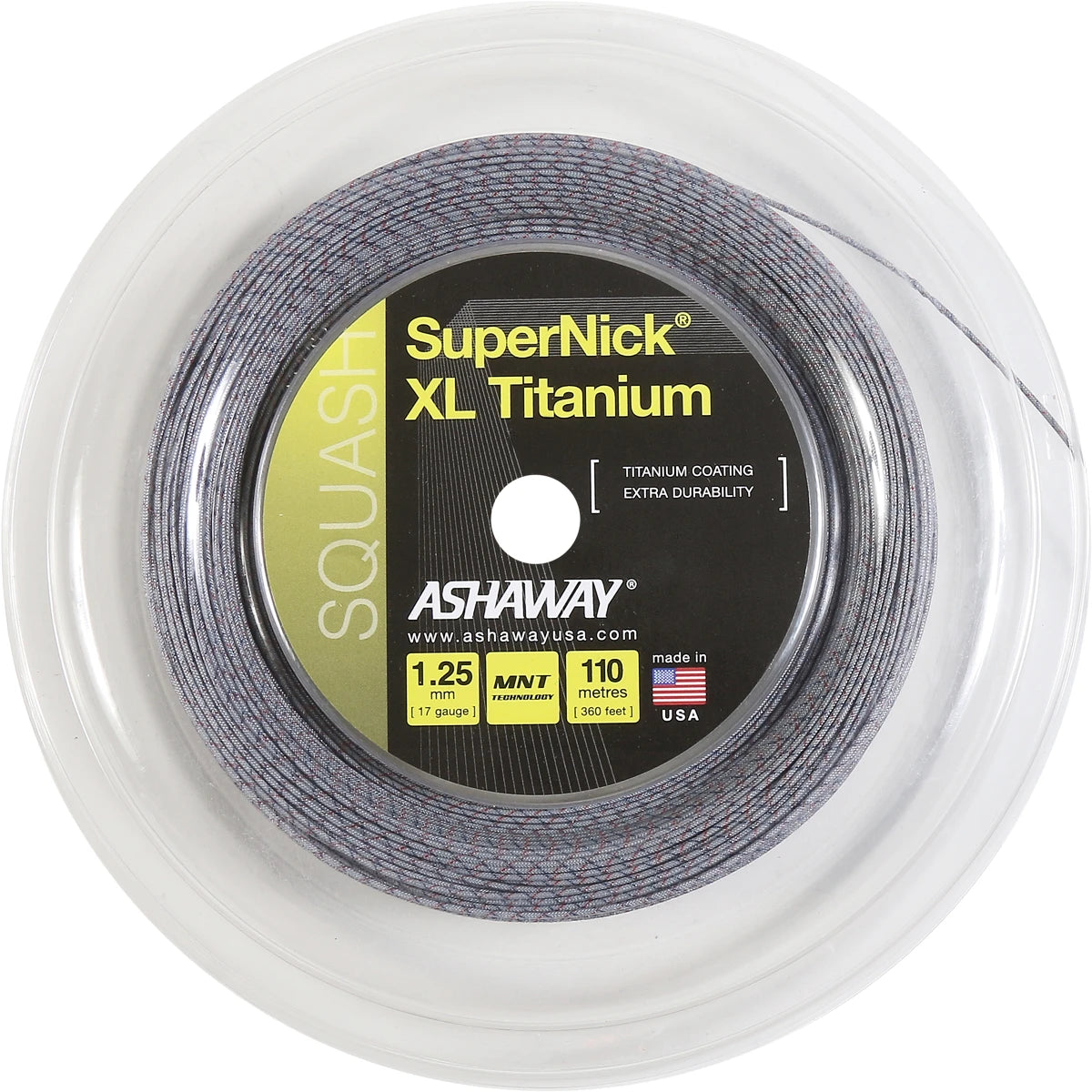 BOBINE SQUASH ASHAWAY SUPERNICK XL TITANIUM (110 METRES)