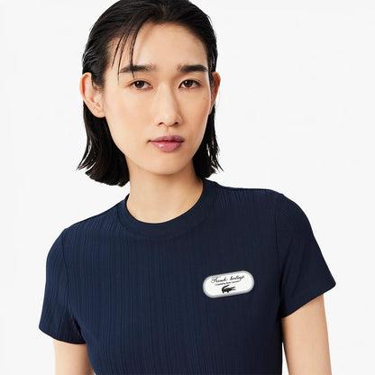 DAMEN T-SHIRT LACOSTE HERITAGE