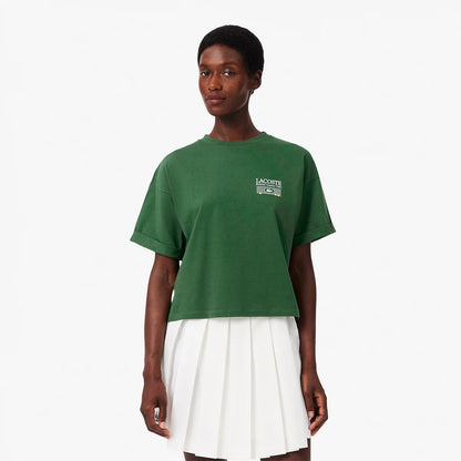 T-SHIRT LACOSTE FEMME ROLAND GARROS GRAPHIQUE