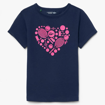 T-SHIRT LACOSTE JUNIOR FILLE CORE PERFOMANCE GRAPHIC