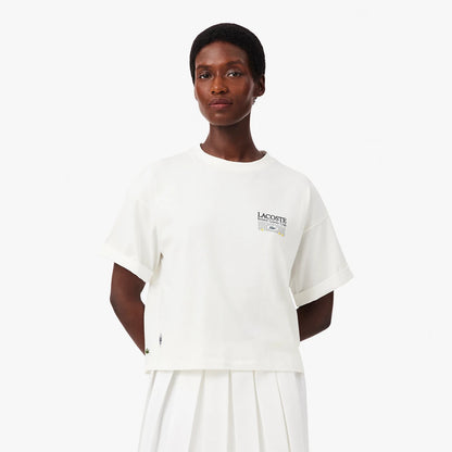 T-SHIRT LACOSTE FEMME ROLAND GARROS GRAPHIQUE