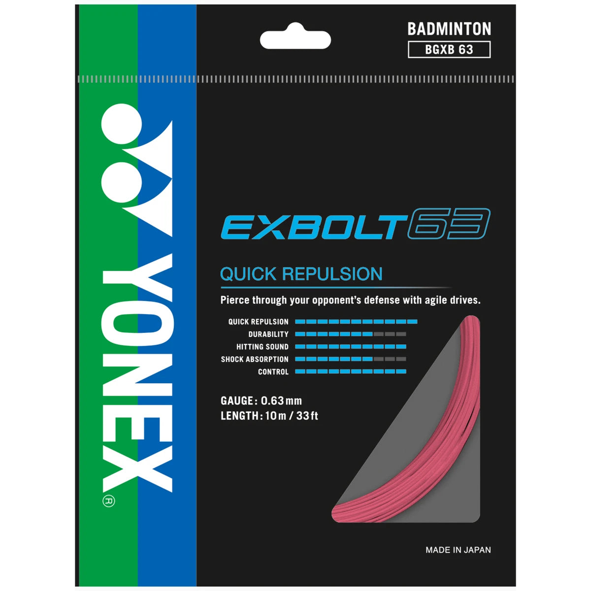 YONEX EXBOLT 63 BADMINTON STRING (SET - 10M)