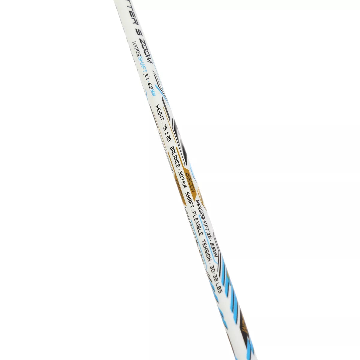 RAQUETTE DE BADMINTON HUNDRED FLUTTER S ZOOM WHITE-GOLD