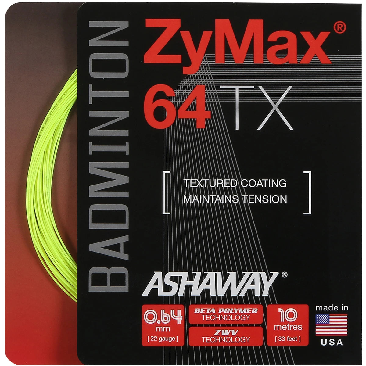 CORDAGE BADMINTON ASHAWAY ZYMAX 64 TX (10 METRES)