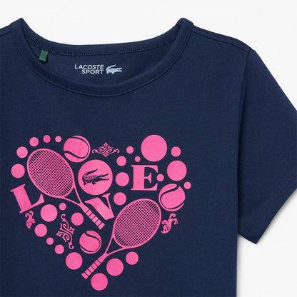 T-SHIRT LACOSTE JUNIOR FILLE CORE PERFOMANCE GRAPHIC