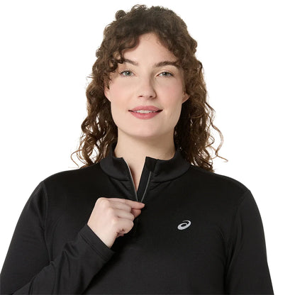 T-SHIRT ASICS FEMME CORE MANCHES LONGUES 1/2 ZIP