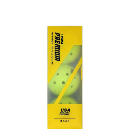 LOT DE 3 BALLES DE PICKLEBALL PRO KENNEX OUTDOOR PREMIUM (40 TROUS)