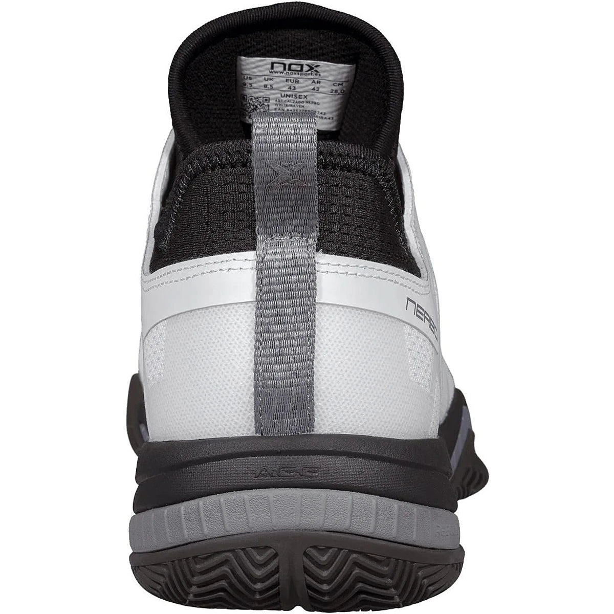 CHAUSSURES NOX PADEL NERBO WHITE/RAVEN