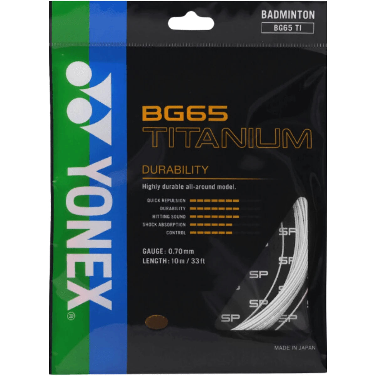 CORDAGE DE BADMINTON YONEX BG65TI (GARNITURE - 10M)