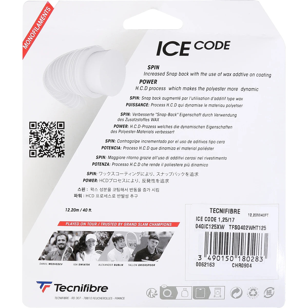 Cordage Tecnifibre Ice Code (12 Mètres)