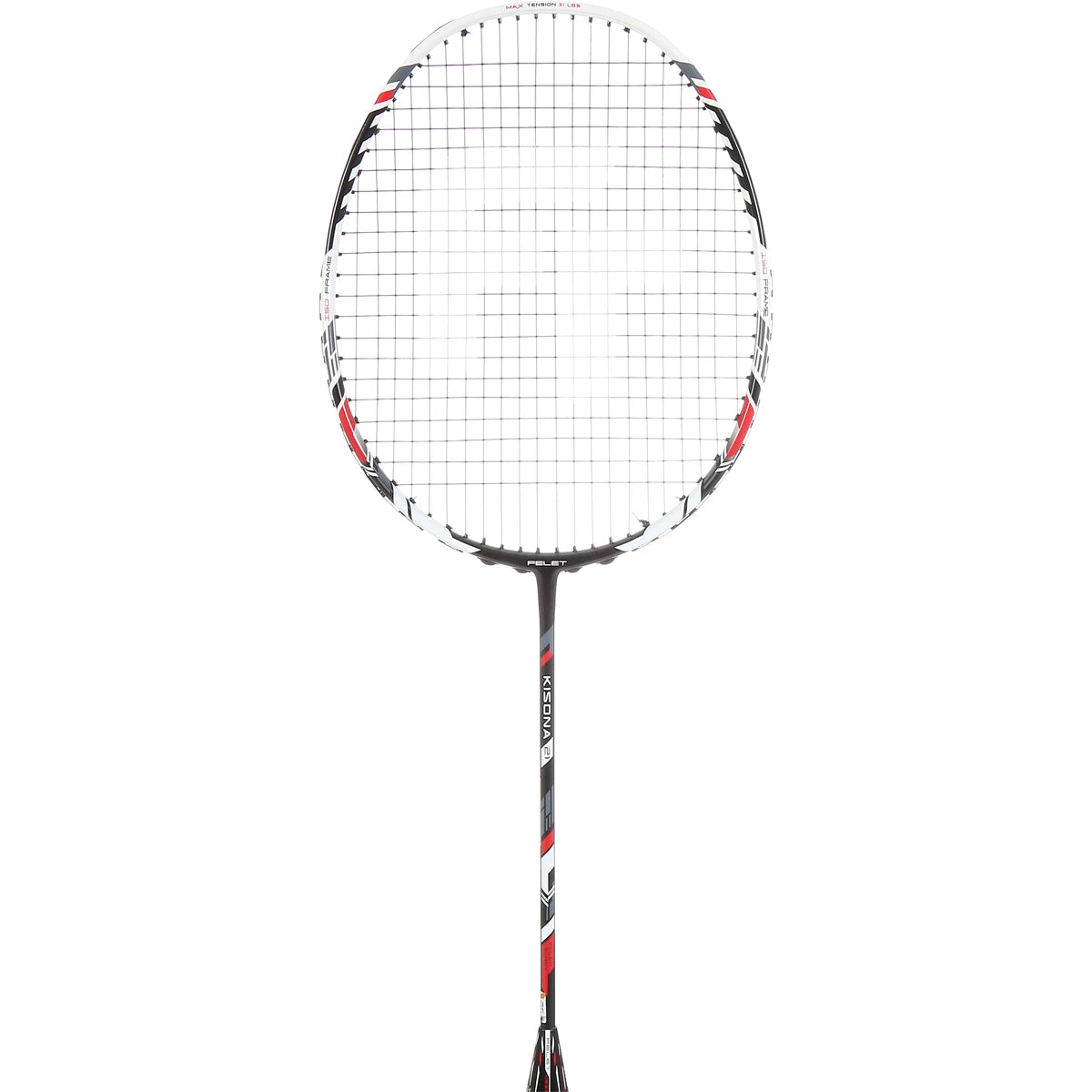 BADMINTONSCHLÄGER FELET KISONA 21 SCHWARZ/WEISS (BESAITET)
