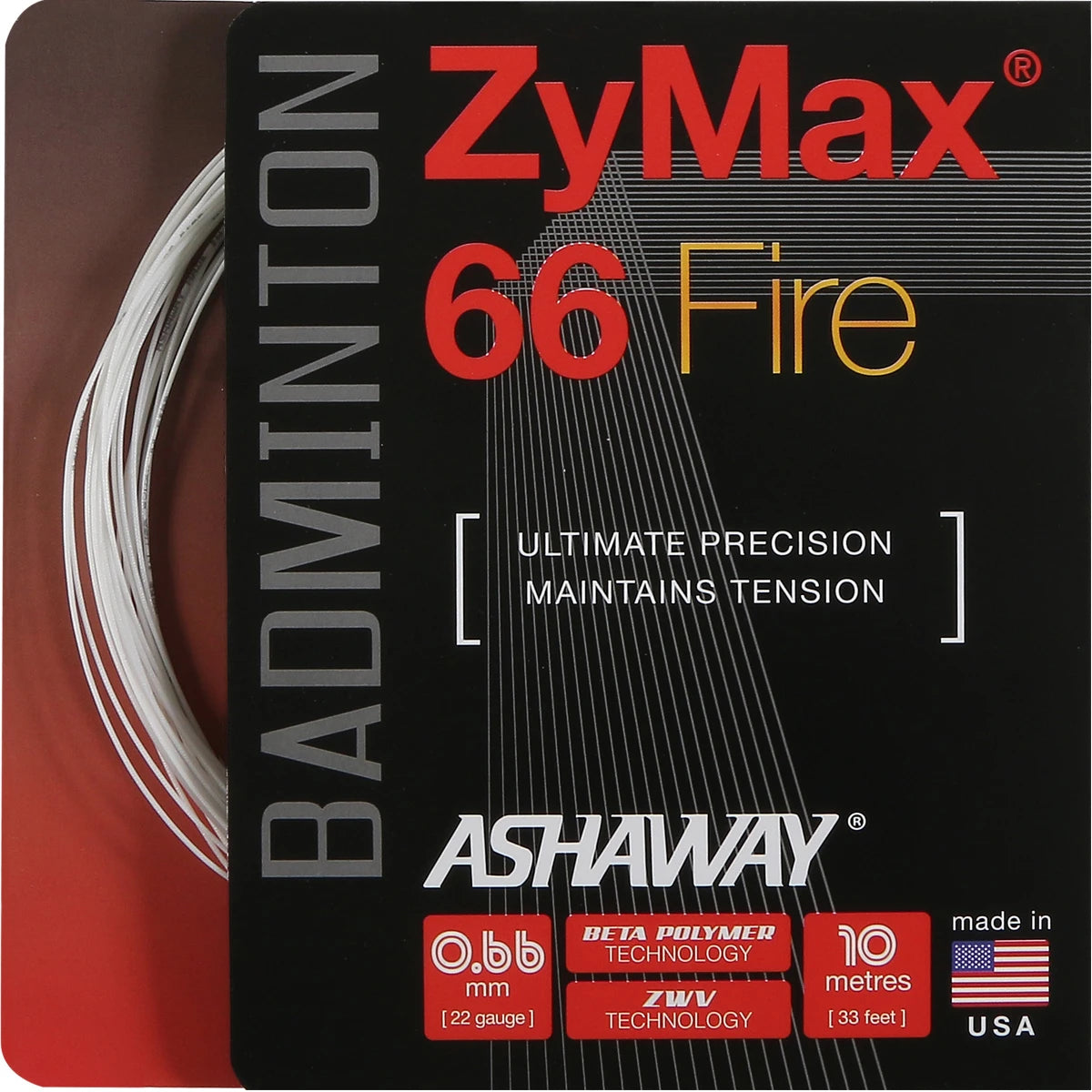 CORDAGE BADMINTON ASHAWAY ZYMAX 66 FIRE (10 METRES)