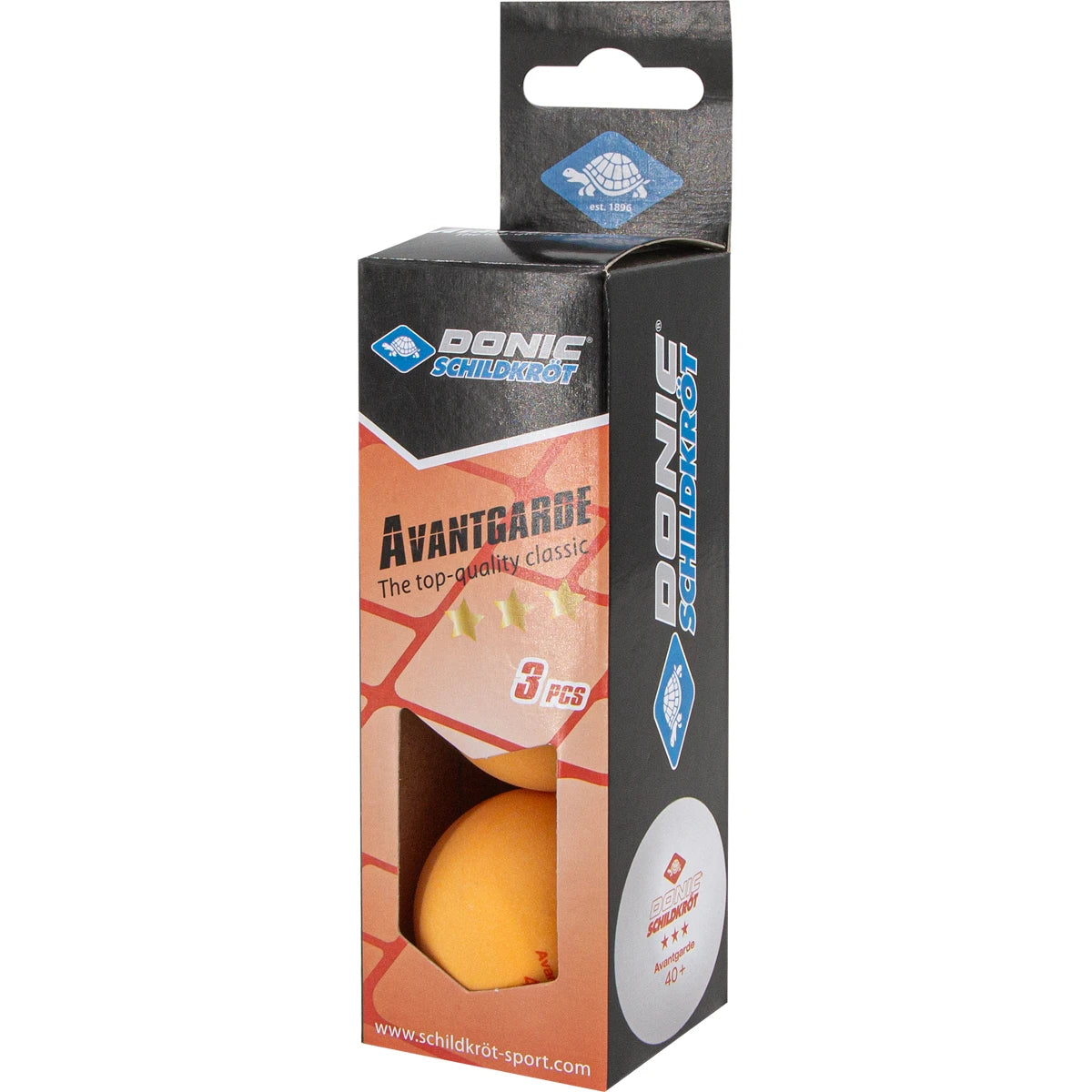 BALLES TT 40 DONIC-SCHILDKROT 3-STAR AVANTGARDE POLY 40+ X3