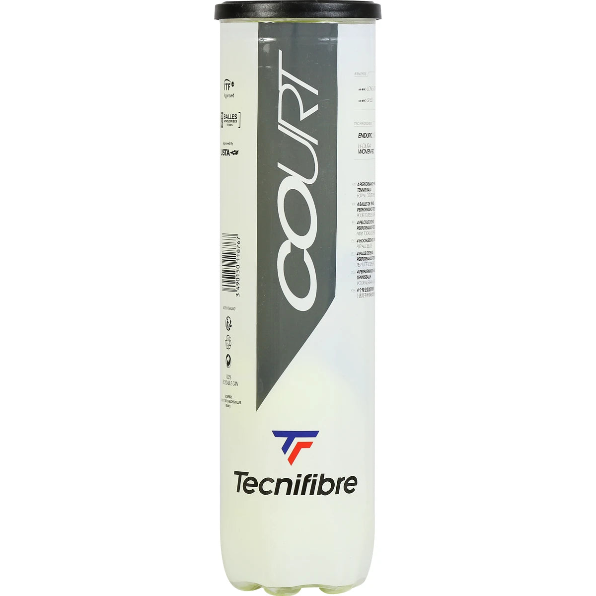 TUBE DE 4 BALLES TECNIFIBRE COURT