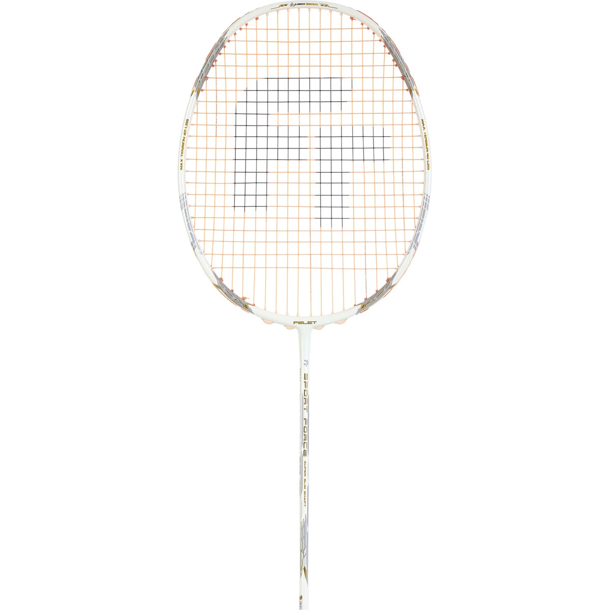 RAQUETTE DE BADMINTON FELET SPORT FORCE WHITE-GOLD (CORDEE)