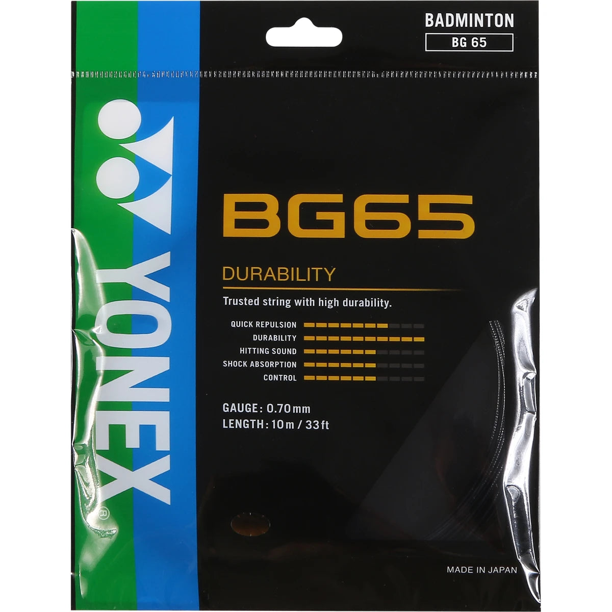 CORDAGE DE BADMINTON YONEX BG65 (GARNITURE - 10M)
