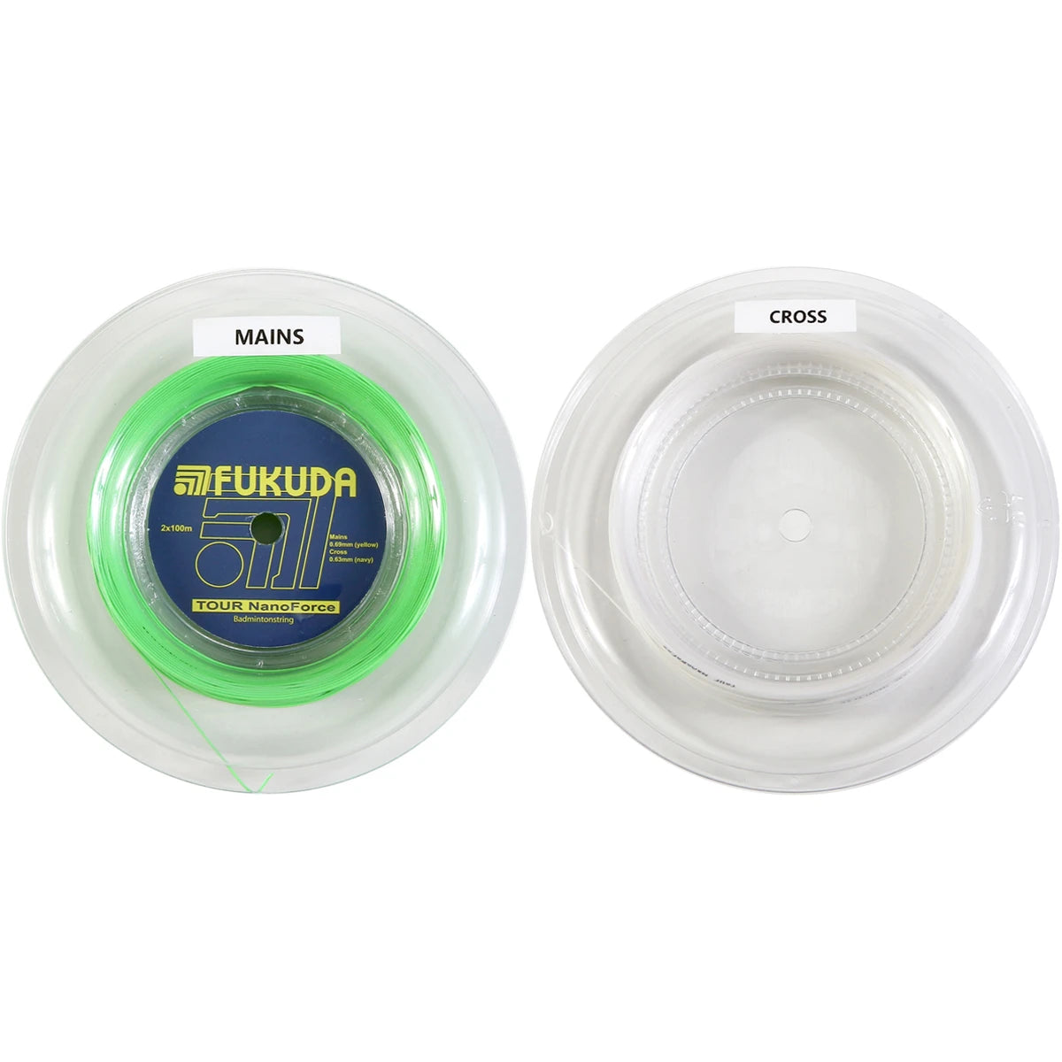 BOBINE BADMINTON FUKUDA TOUR NANOFORCE HYBRID (0.69-0.63 2X100 METRES)