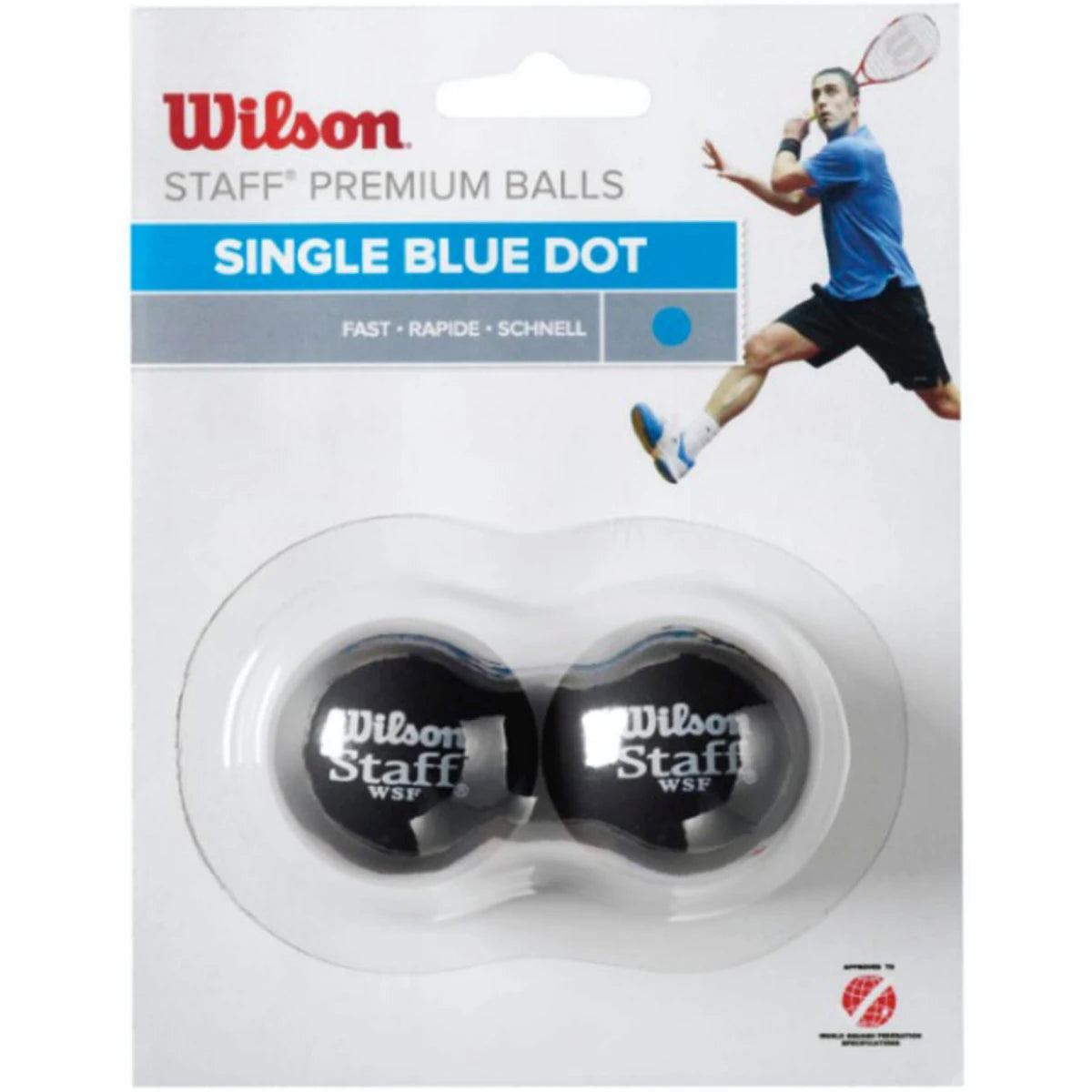 WILSON STAFF SQUASHBÄLLE (X2 - EINZELER BLAUER PUNKT)