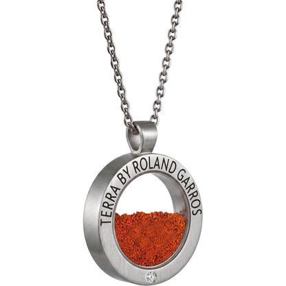 COLLIER ET MEDAILLE TERRA ACCESS ACIER MAT 1 PIERRE GRAND MODELE
