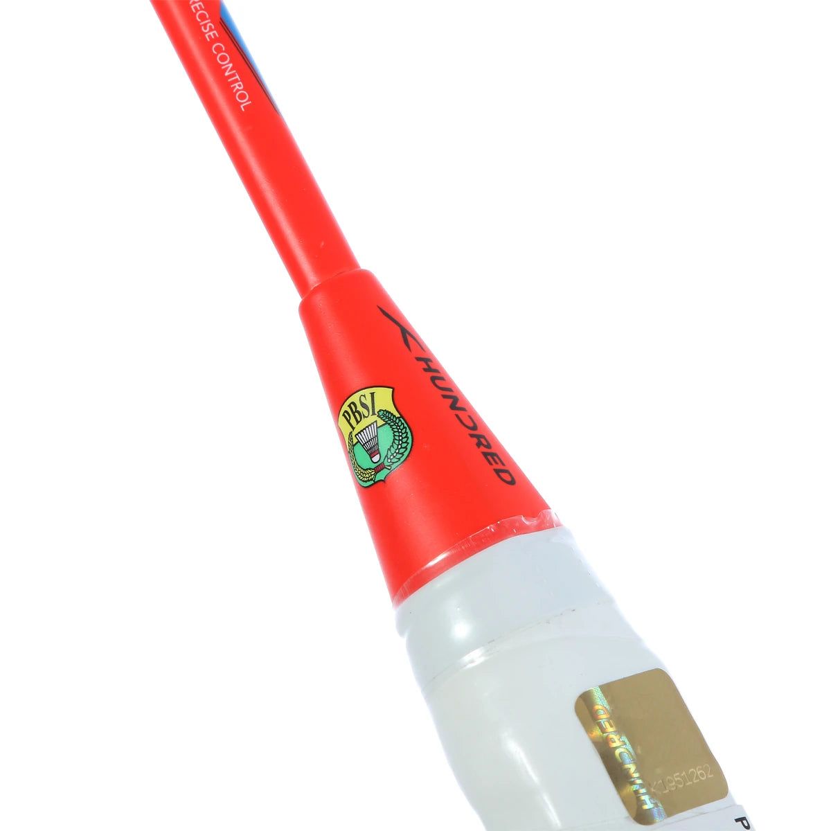 BADMINTONSCHLÄGER HUNDRED POWERTEK 2000 PRO ROT (BESAITET)