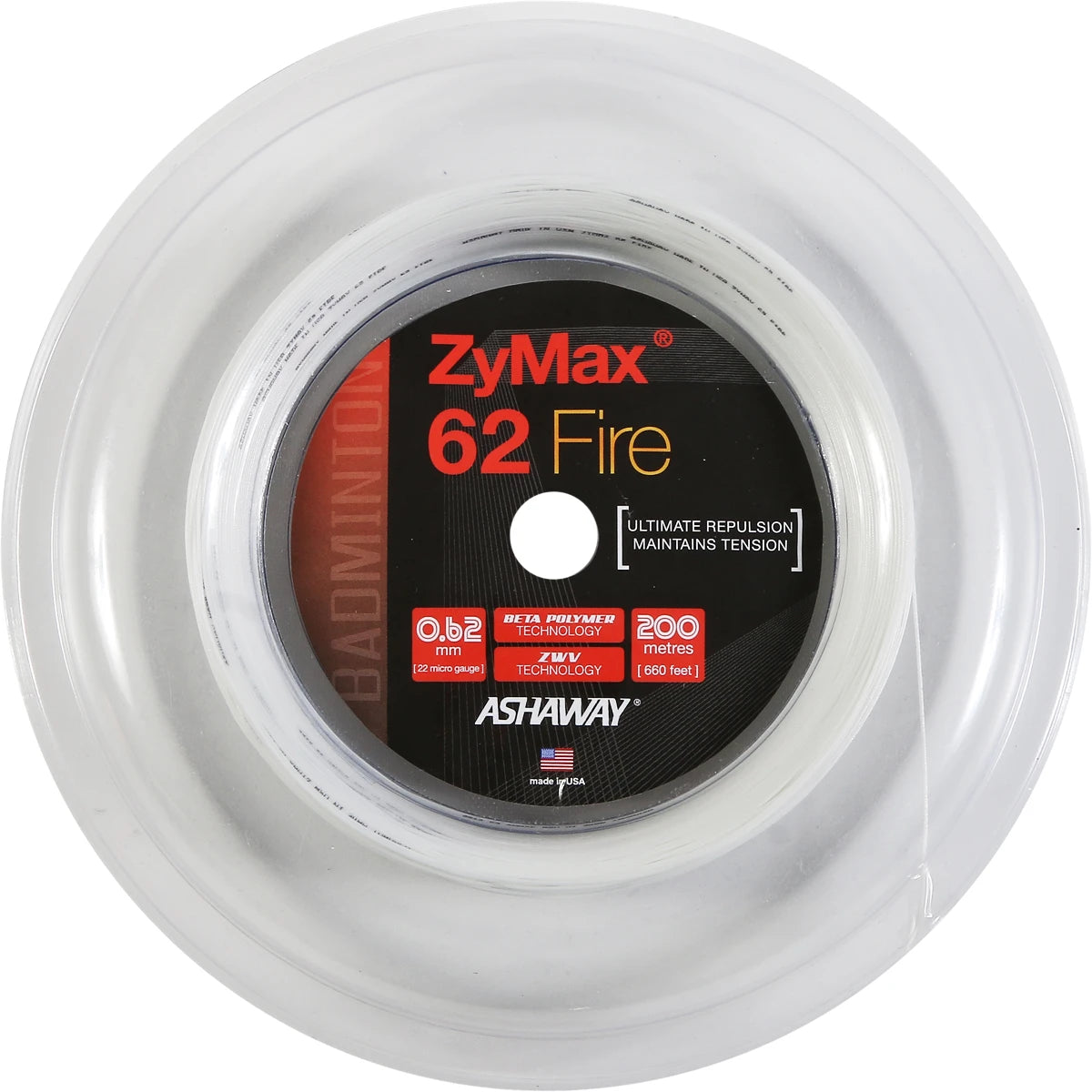 BOBINE BADMINTON ASHAWAY ZYMAX 62 FIRE (200 METRES)