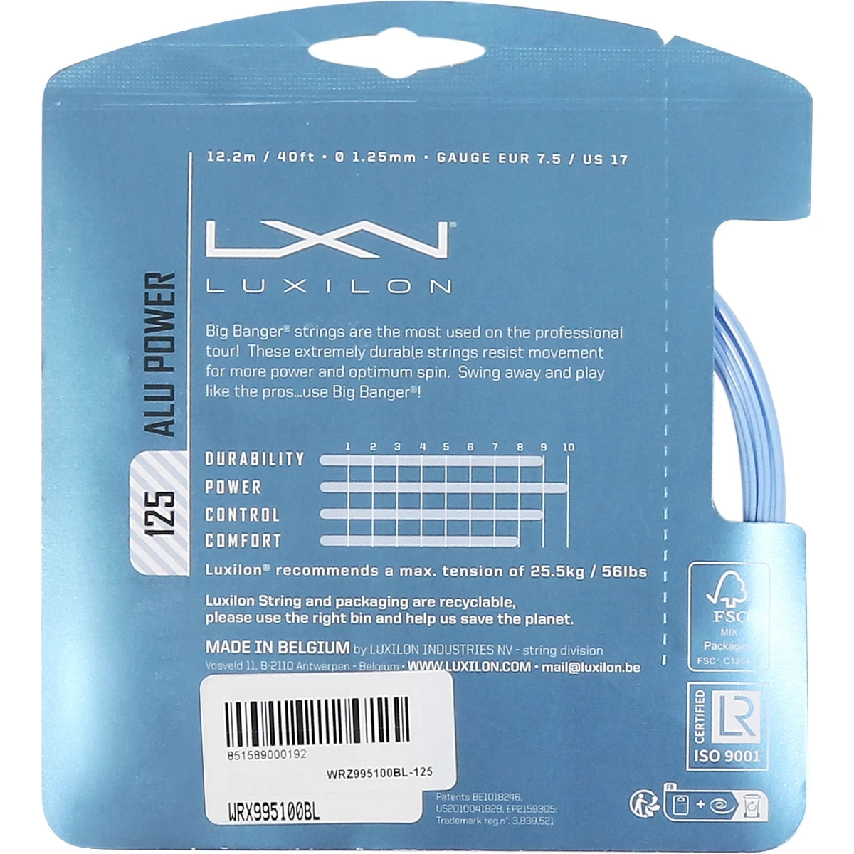 LUXILON BIG BANGER ALU POWER ICE BLUE BESAITUNG (12 METER)