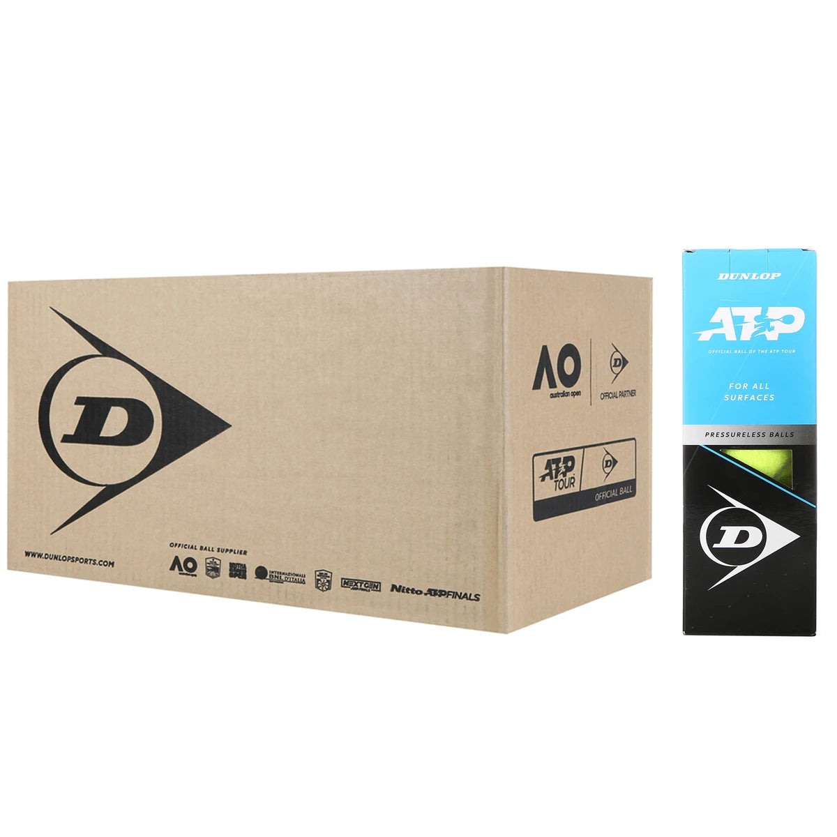 CARTON DE 24 TUBES DE 3 BALLES DUNLOP ATP SANS PRESSION